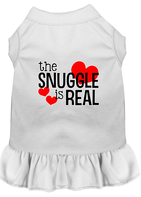 The Snuggle is Real Screen Print Dog Dress White XXXL